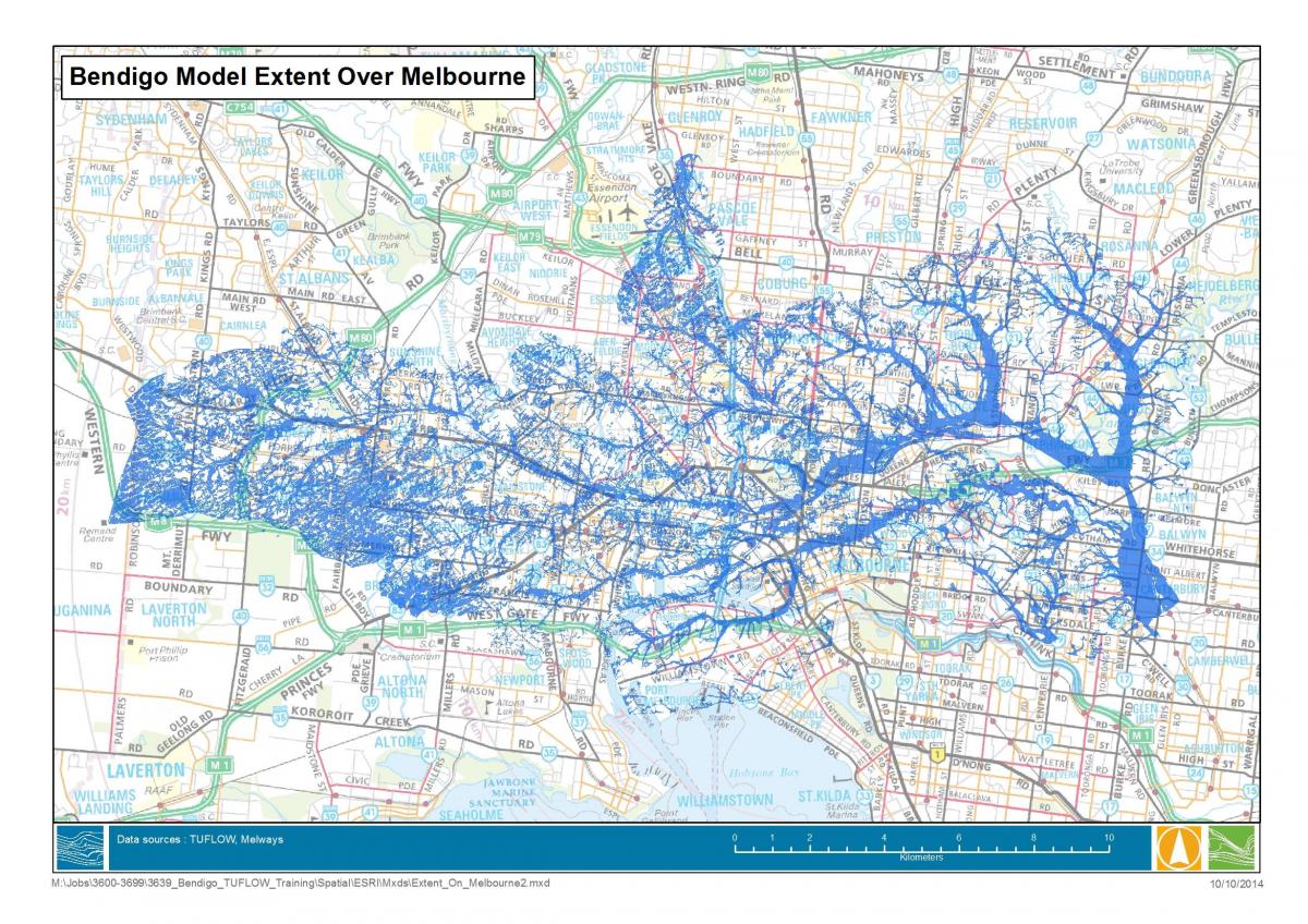 harta Melbourne inundații