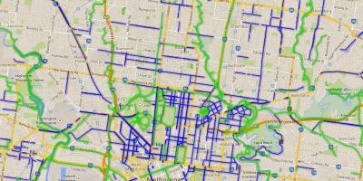 Trasee de biciclete Melbourne arată hartă