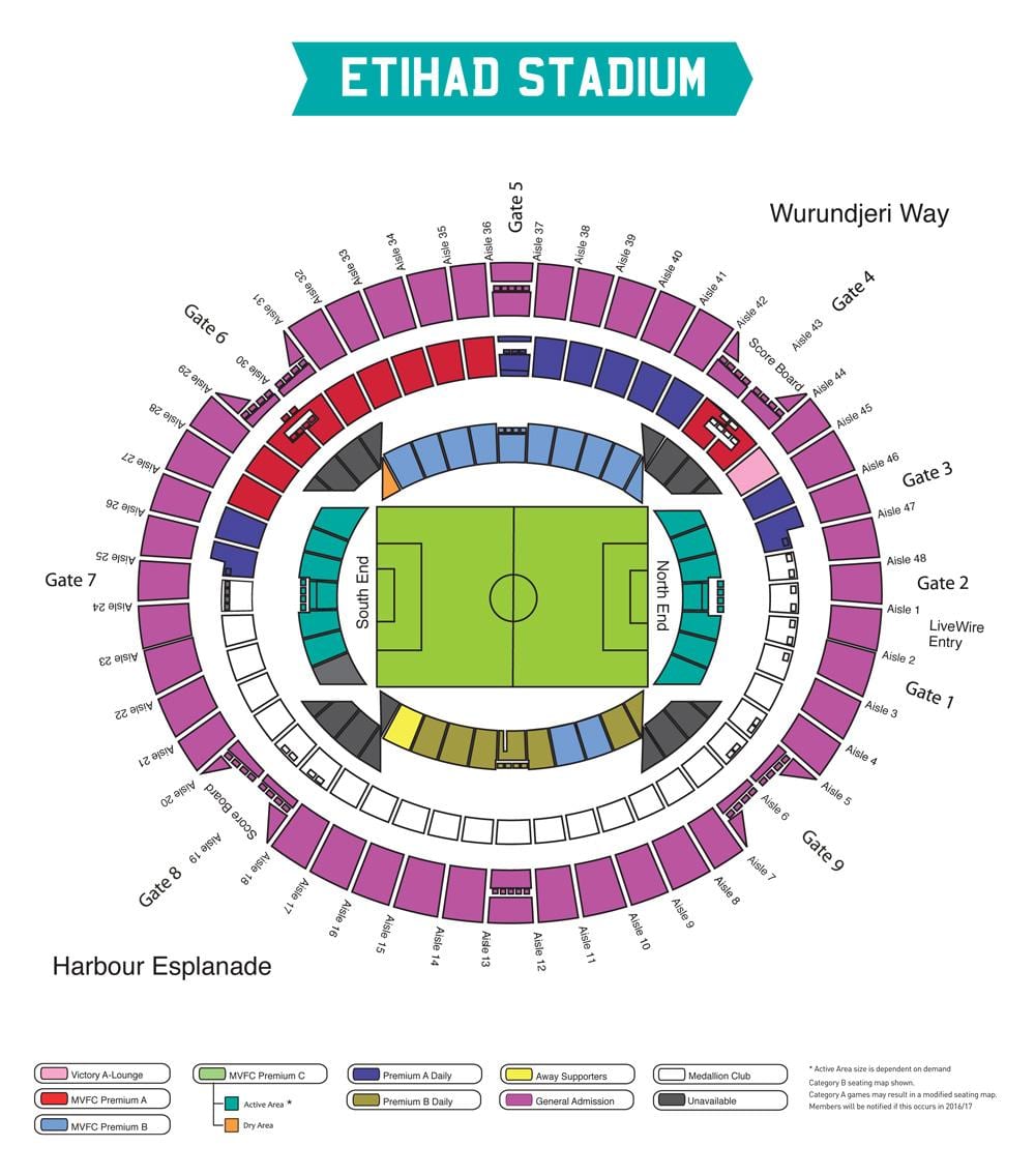 harta Etihad stadium Melbourne