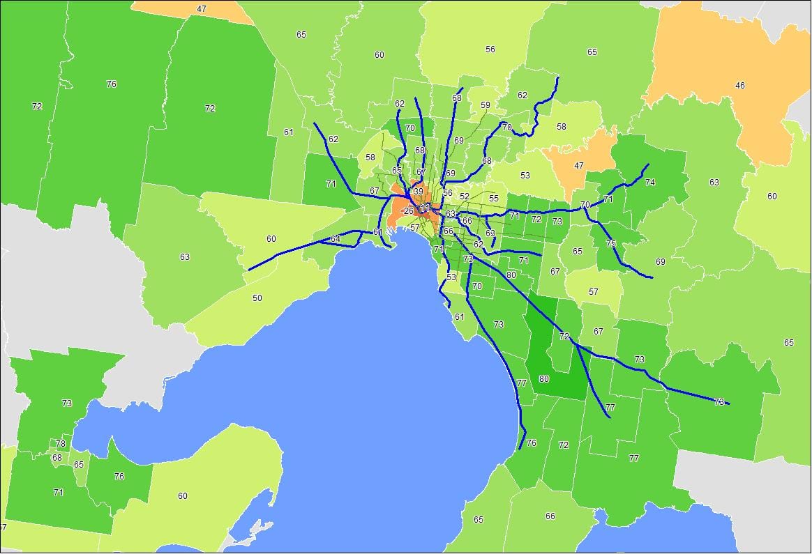 harta Melbourne cbd