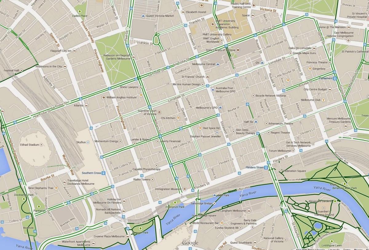 Melbourne cbd hartă