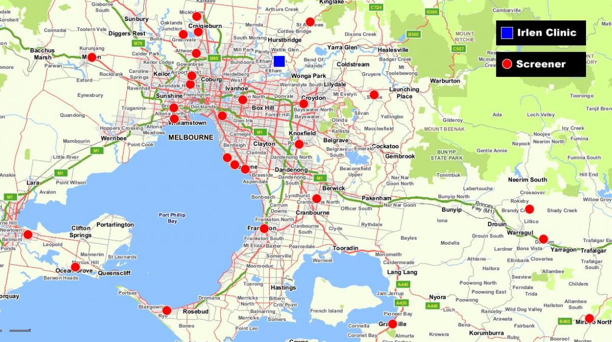 harta de mai mare Melbourne