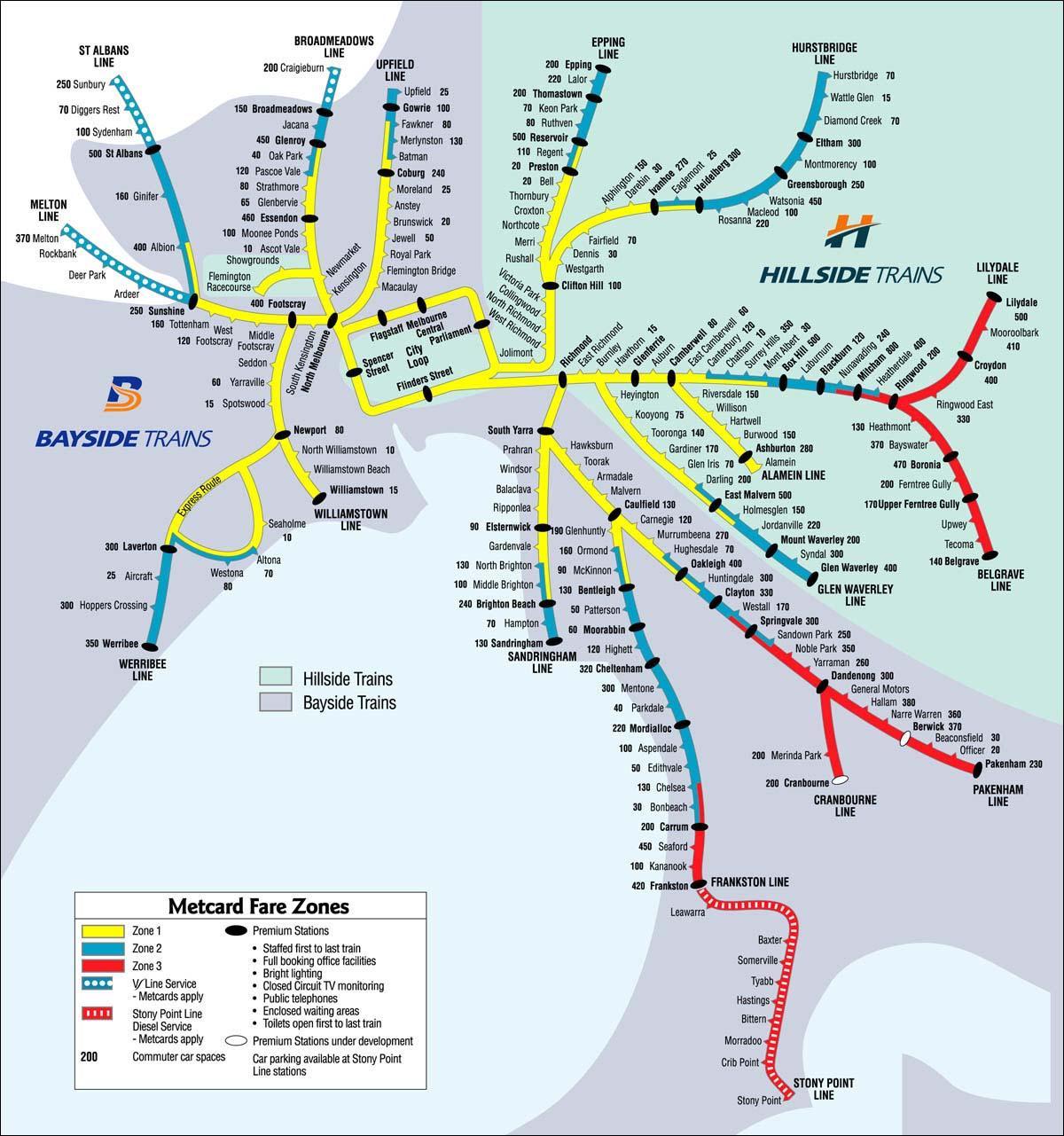 Melbourne gara hartă