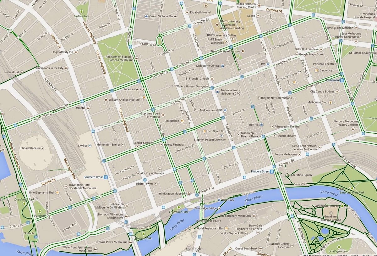 harta de cbd din Melbourne