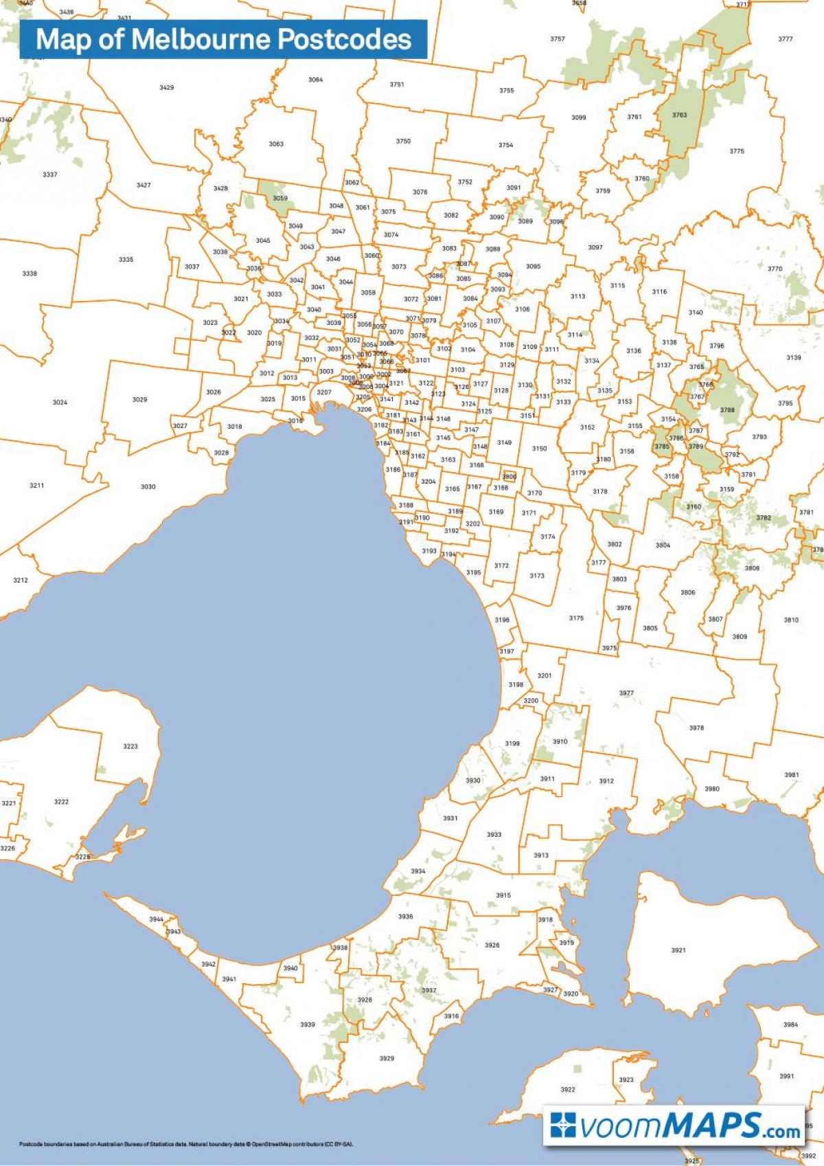 harta Melbourne coduri poștale