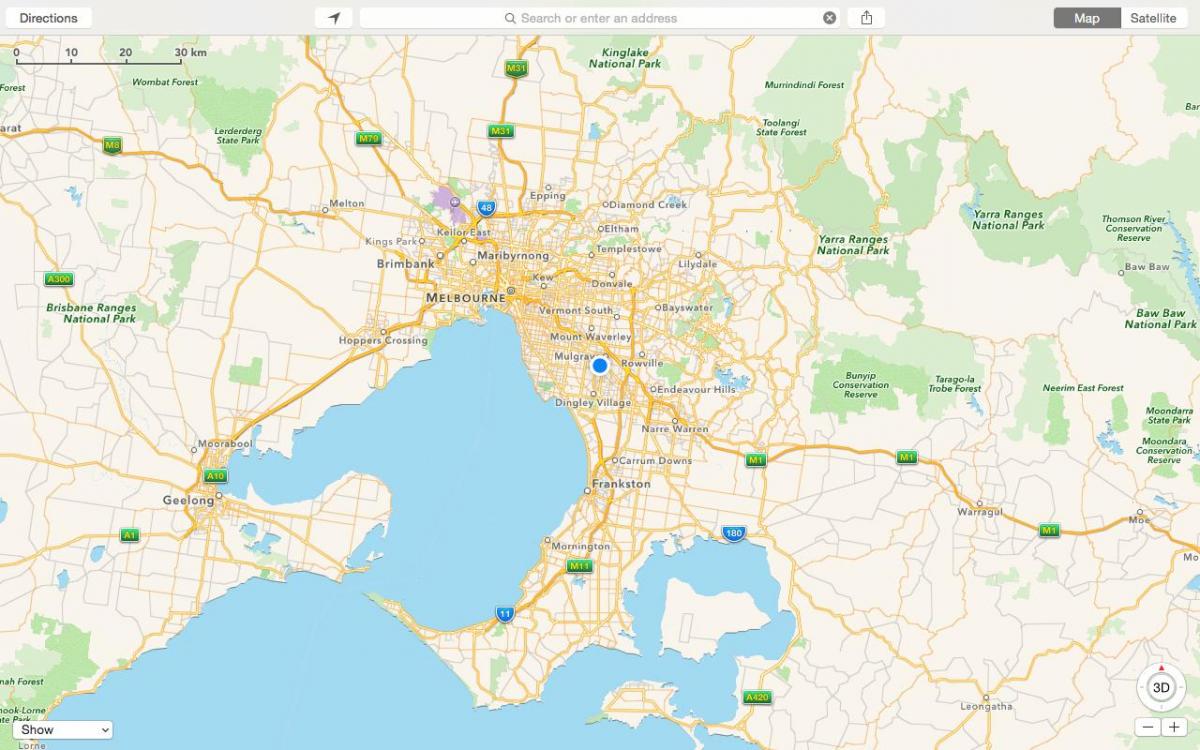 harta Melbourne și suburbii
