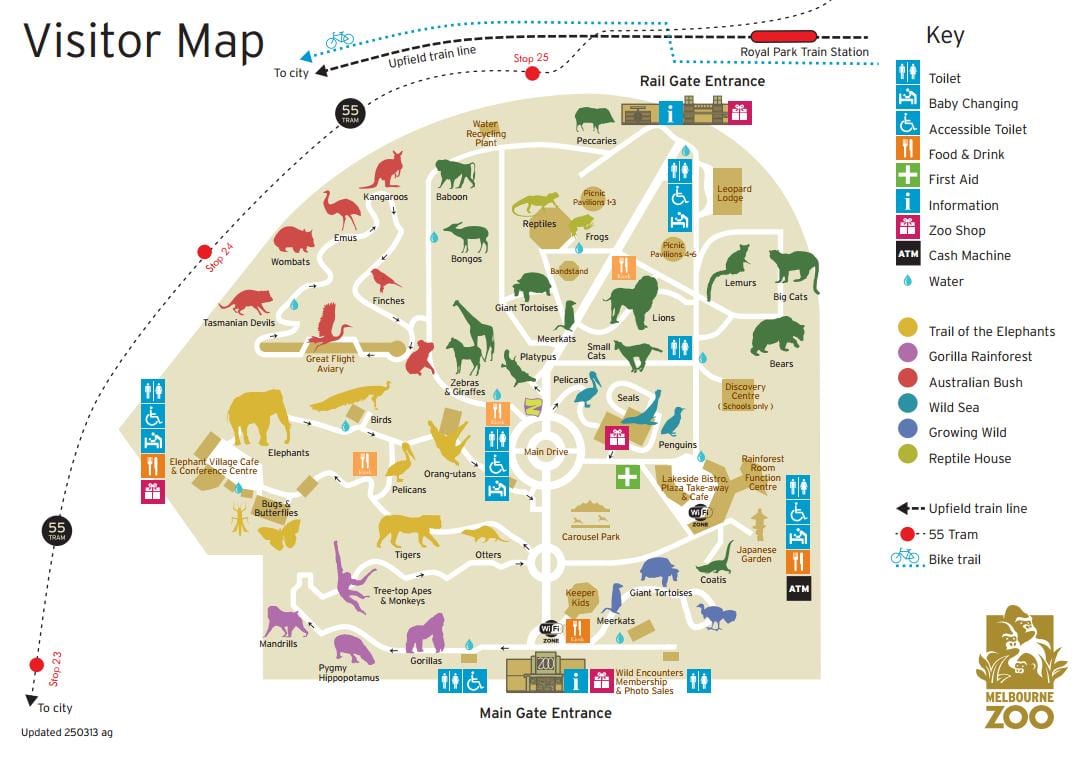 harta Melbourne zoo