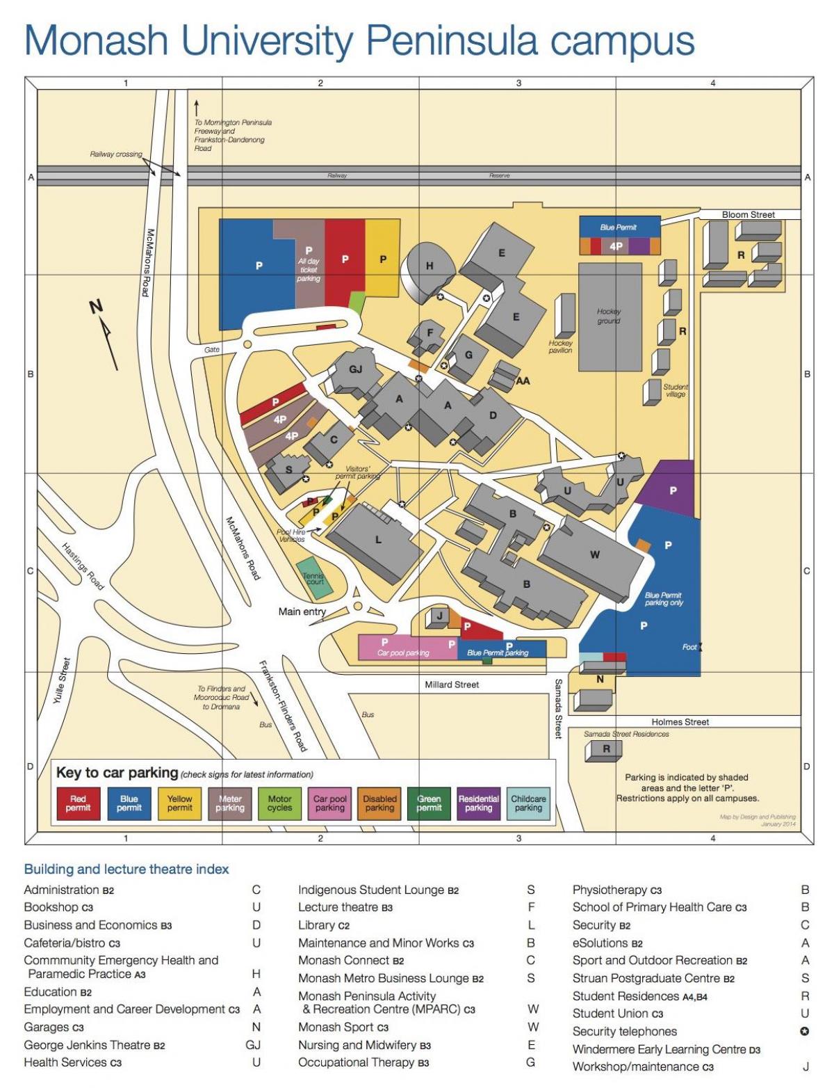 Monash university campus hartă