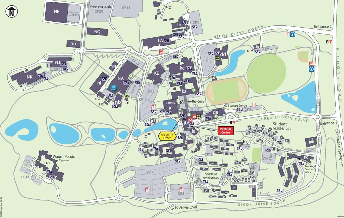 Deakin campus hartă