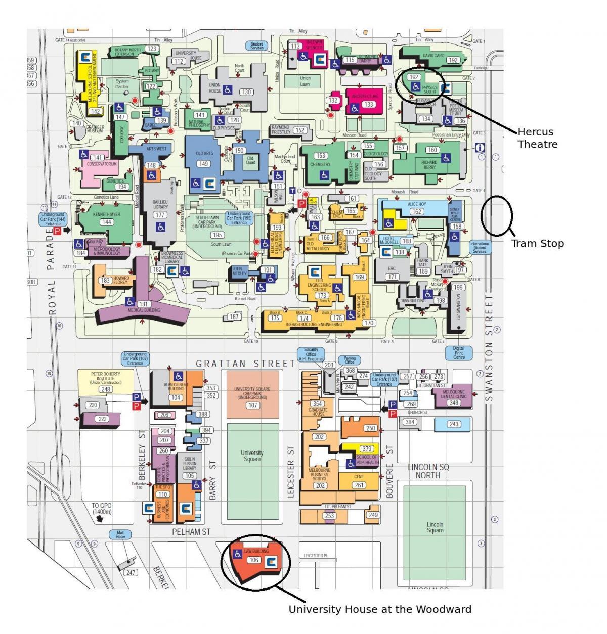 Victoria university campus hartă