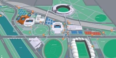 Melbourne olympic park arată hartă