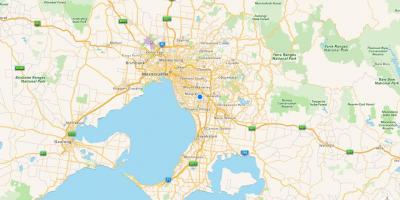 Harta Melbourne și suburbii