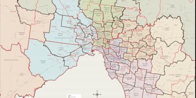 Harta Melbourne suburbiile estice