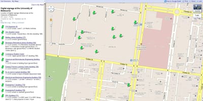 Harta de la universitatea din Melbourne